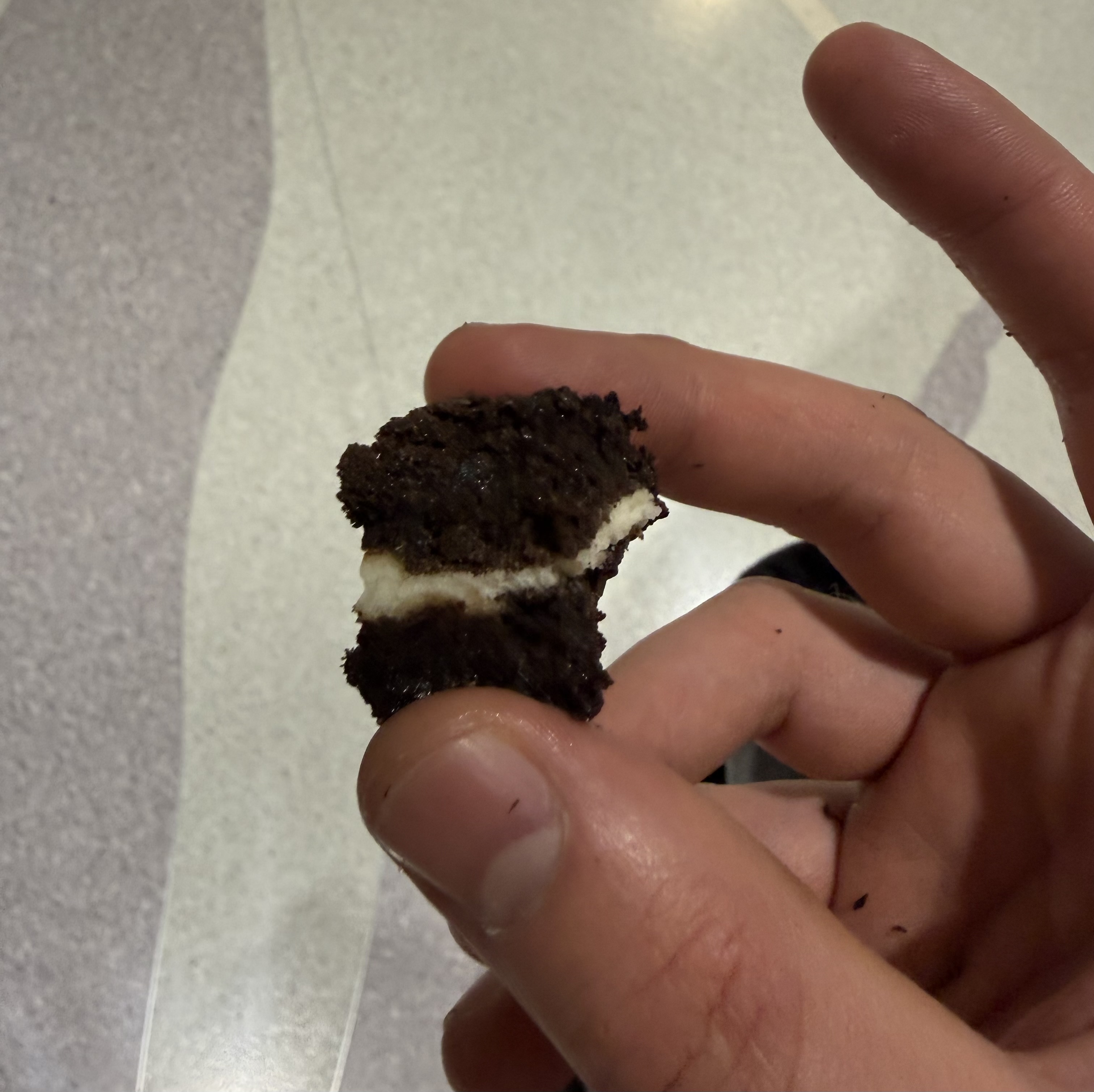 A tiny bit of the original airport brownie.