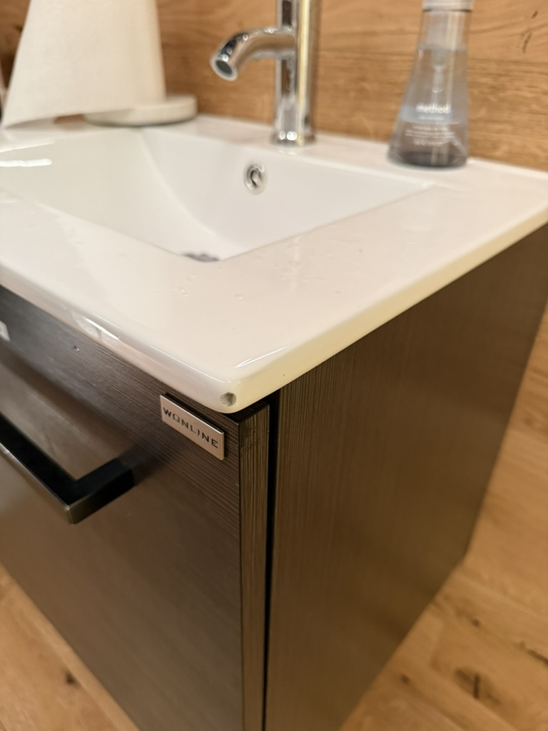 close up of mark on sink